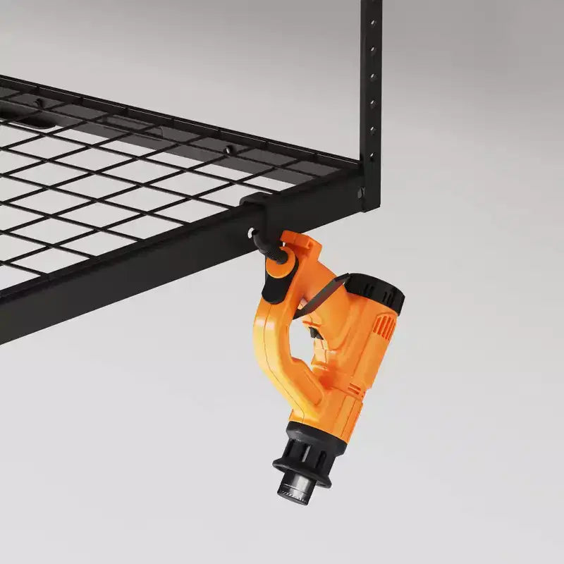 Étagère de rangement de plafond de garage suspendue 3'x6' avec 8 crochets - Noir