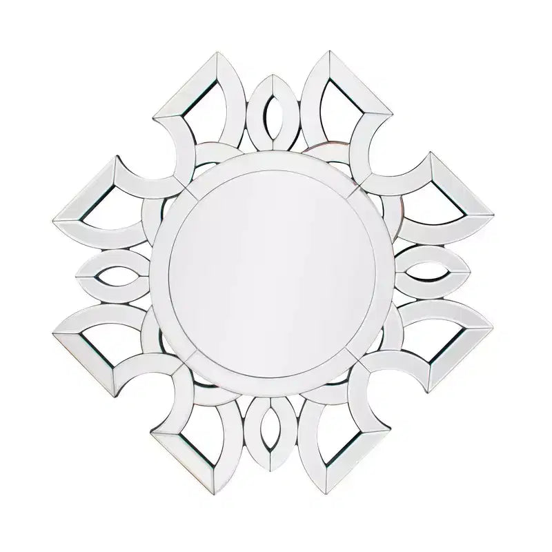 Miroir mural rond à motif de coupe symétrique de 19,75 po