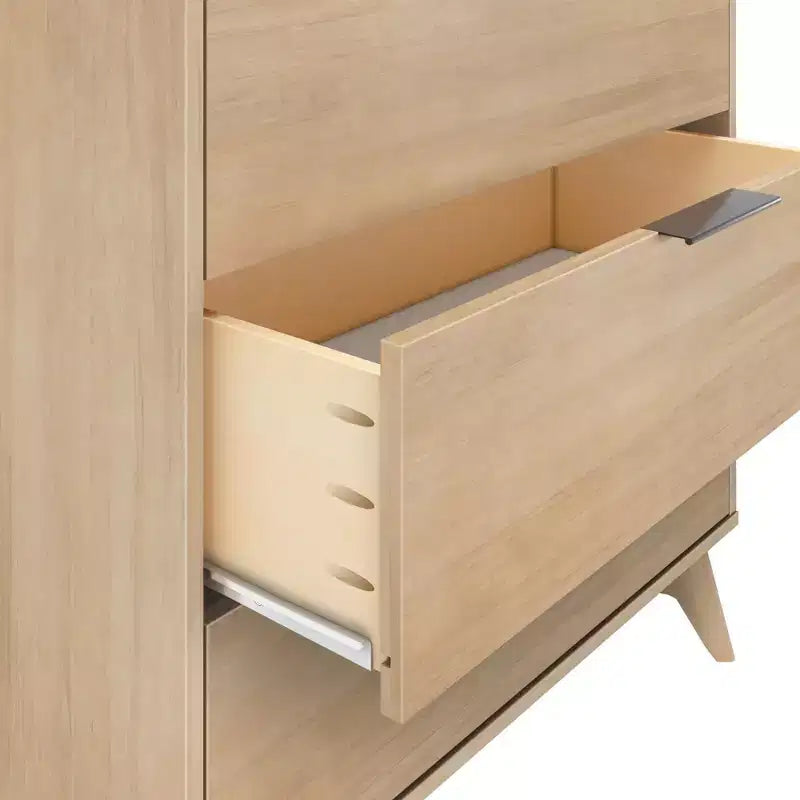 Commode 3 tiroirs en pin massif avec poignées en laiton