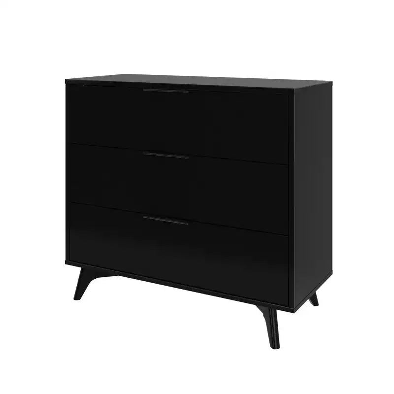 Commode 3 tiroirs en pin massif avec poignées en laiton