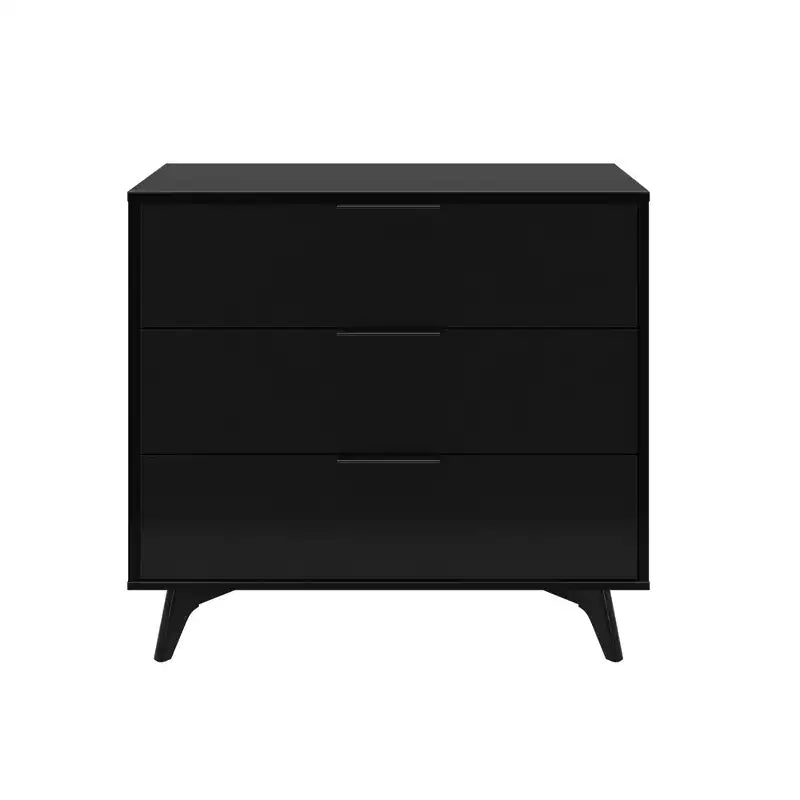 Commode 3 tiroirs en pin massif avec poignées en laiton