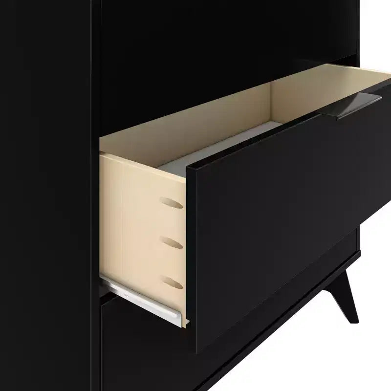 Commode 3 tiroirs en pin massif avec poignées en laiton