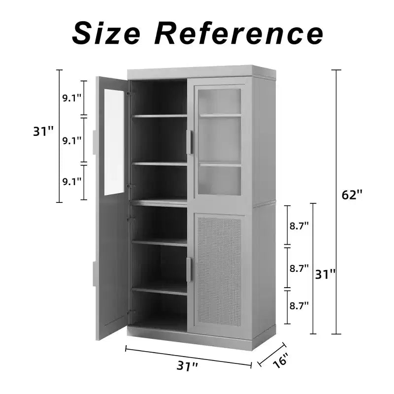Armoire de cuisine en bois avec étagères réglables