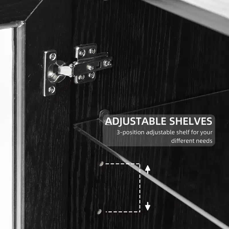Armoire de cuisine en bois avec étagères réglables