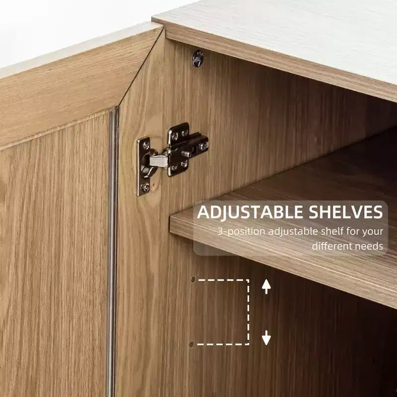Armoire de cuisine en bois avec étagères réglables