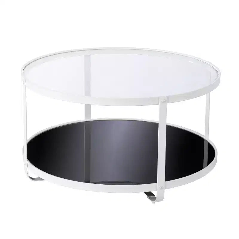 Table basse cocktail ronde en verre - Blanc | 81 cm