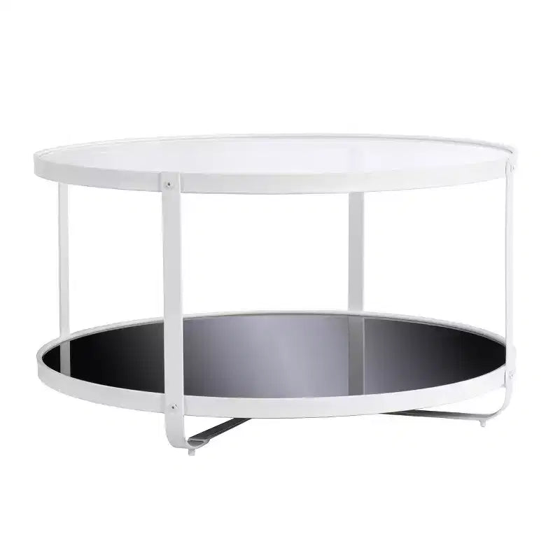 Table basse cocktail ronde en verre - Blanc | 81 cm