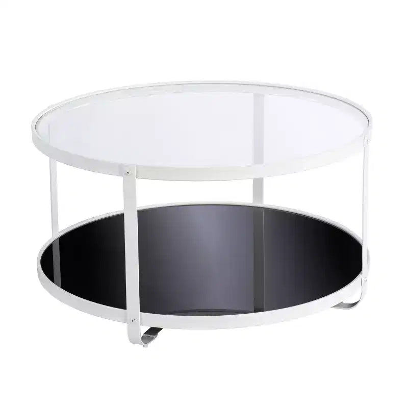 Table basse cocktail ronde en verre - Blanc | 81 cm