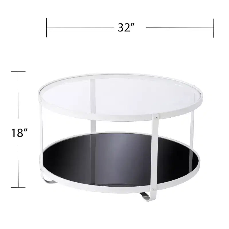 Table basse cocktail ronde en verre - Blanc | 81 cm