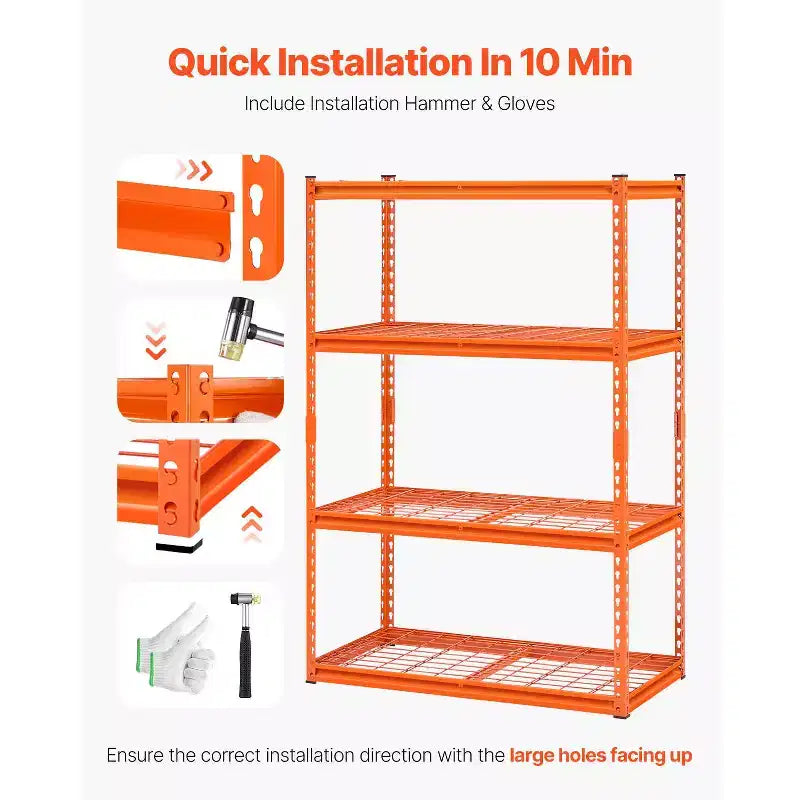 Étagères de rangement robustes pour garage à 4 niveaux, 2 400 lb - 20"P x 40"L x 60"H