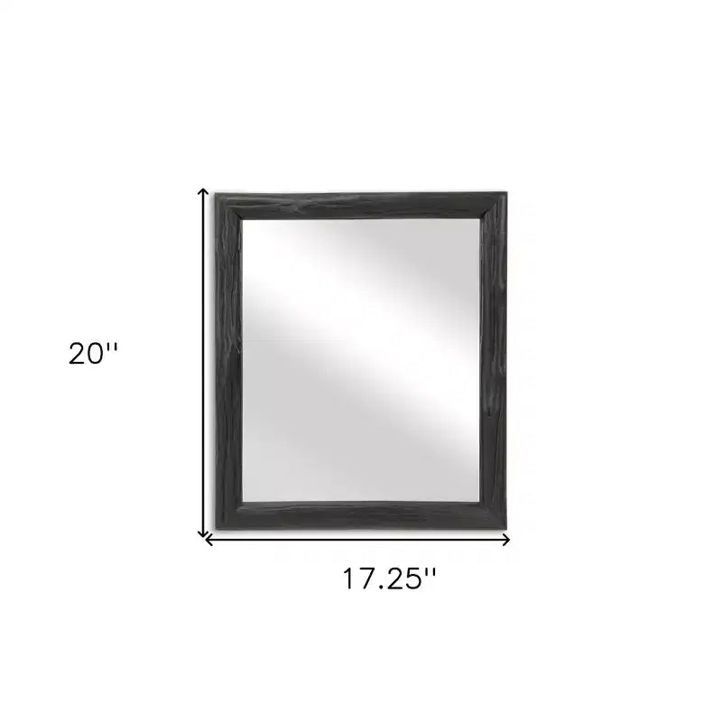 Miroir d'appoint en bois massif noir 20 po