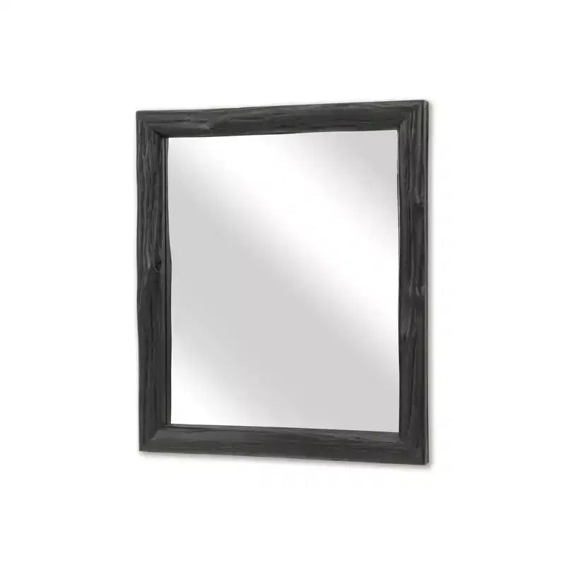 Miroir d'appoint en bois massif noir 20 po