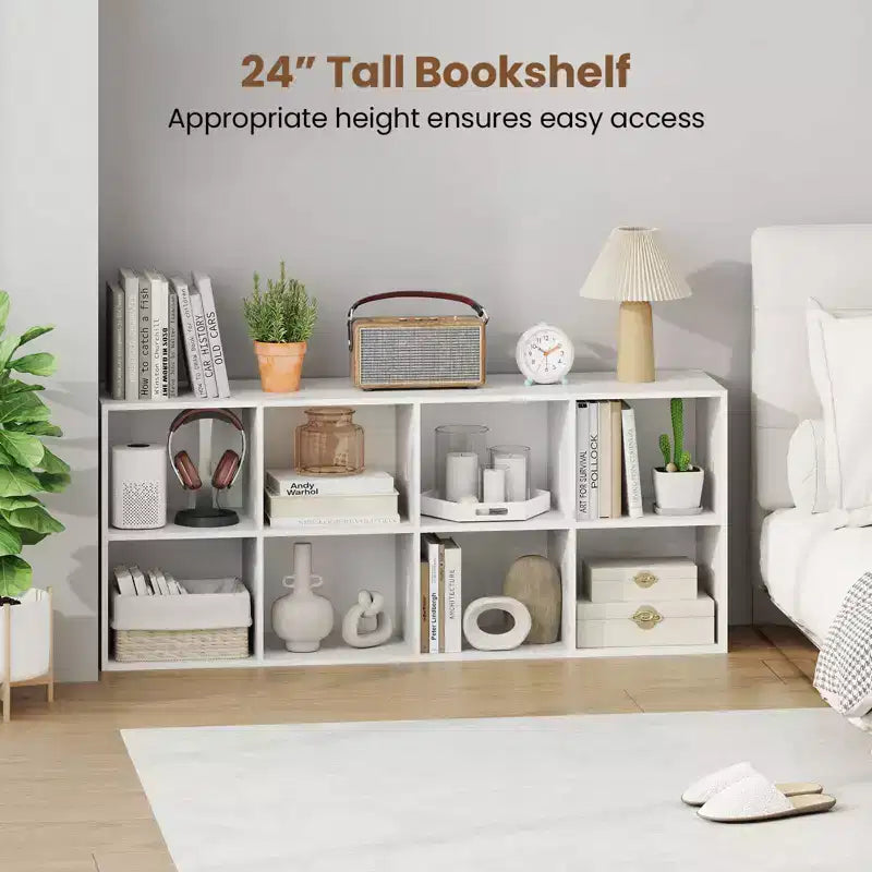 Bibliothèque de 8 cubes avec 2 kits anti-basculement - Brun rustique/Blanc