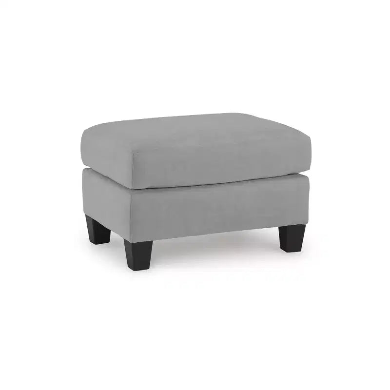 Pouf en polyester façon daim - Gris ombre