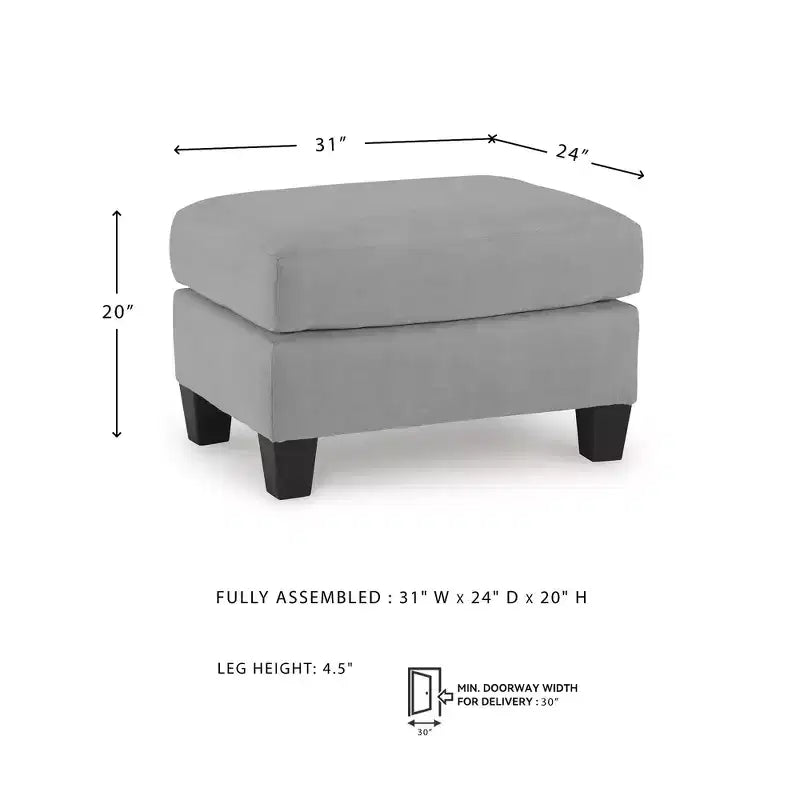 Pouf en polyester façon daim - Gris ombre