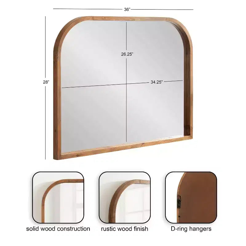 Miroir mural arche encadré de bois