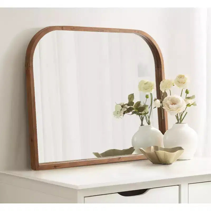 Miroir mural arche encadré de bois