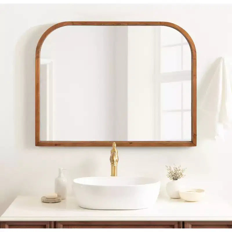 Miroir mural arche encadré de bois