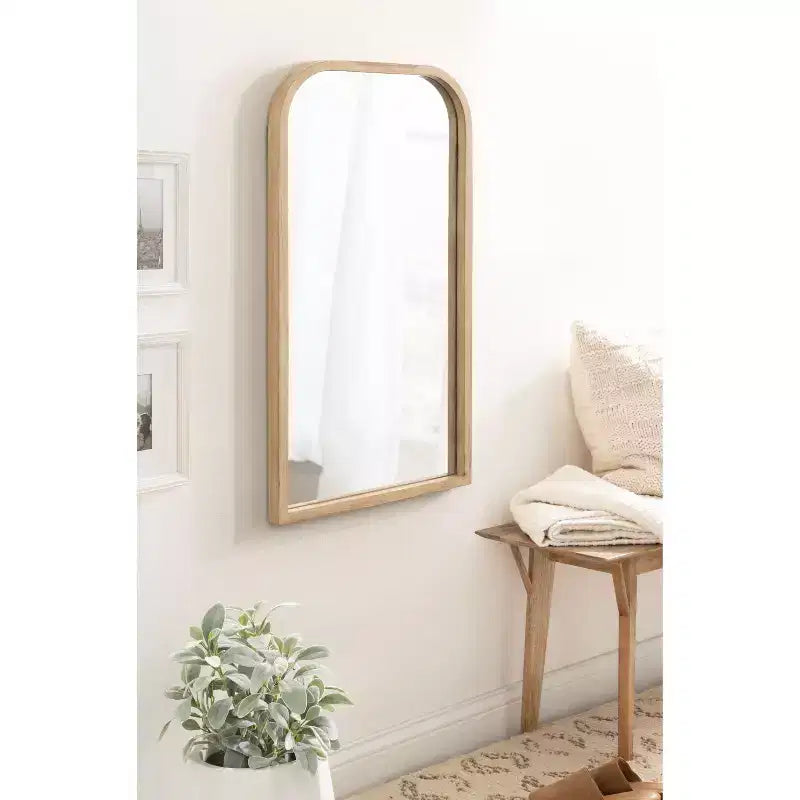 Miroir mural arche encadré de bois