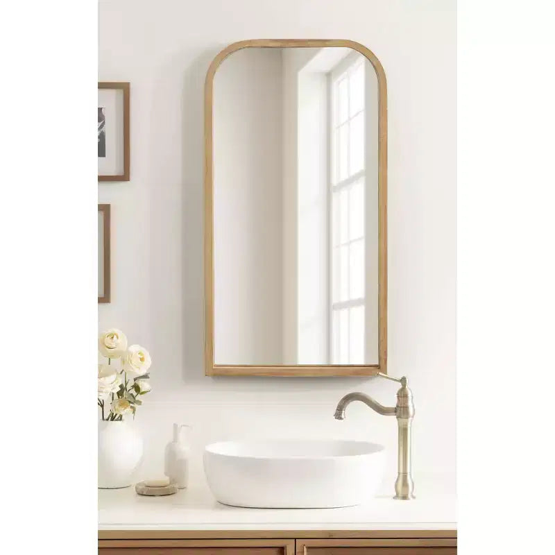 Miroir mural arche encadré de bois