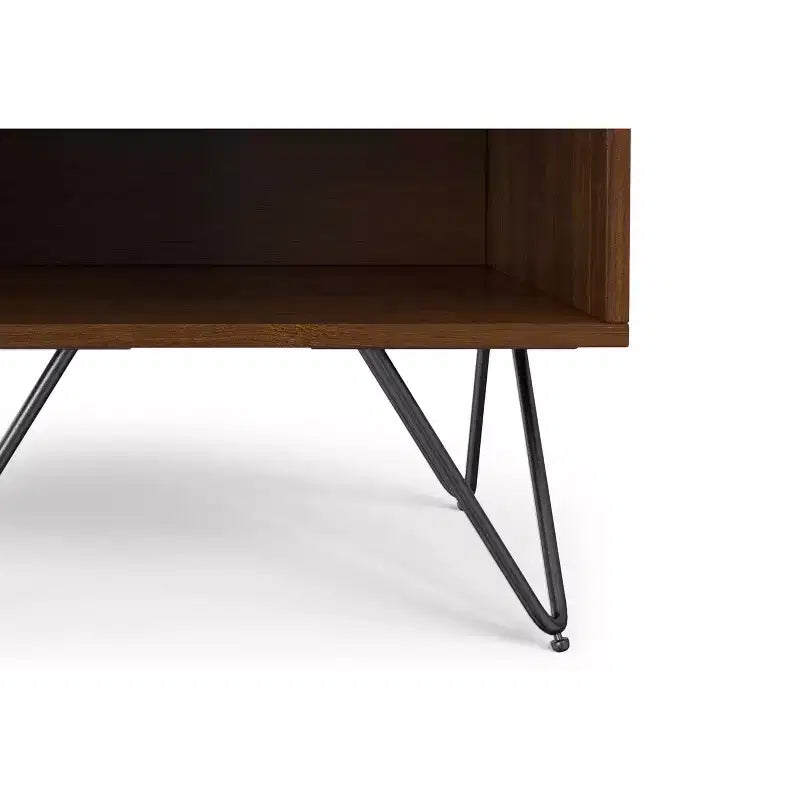 Table de chevet moderne industrielle de 50,8 cm de large en noyer