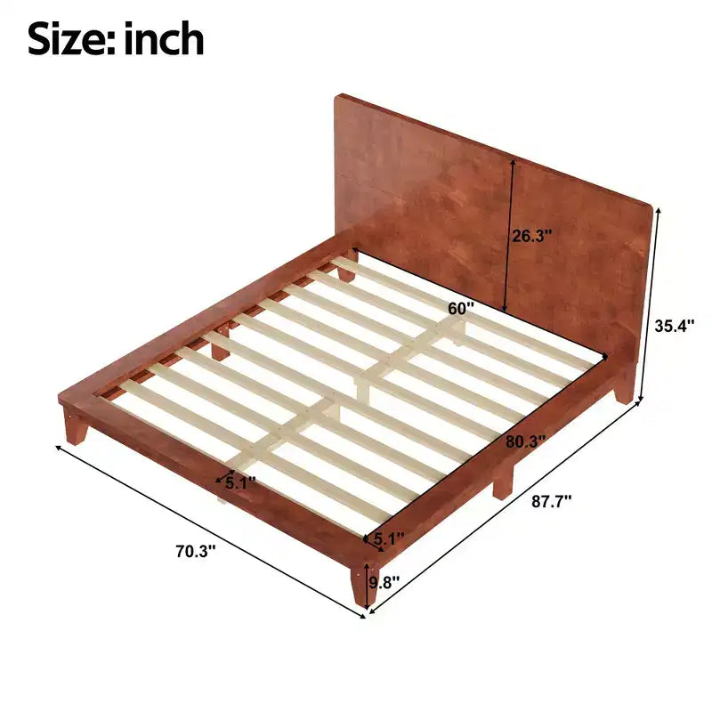 Lit plateforme moderne Queen Size avec tête de lit