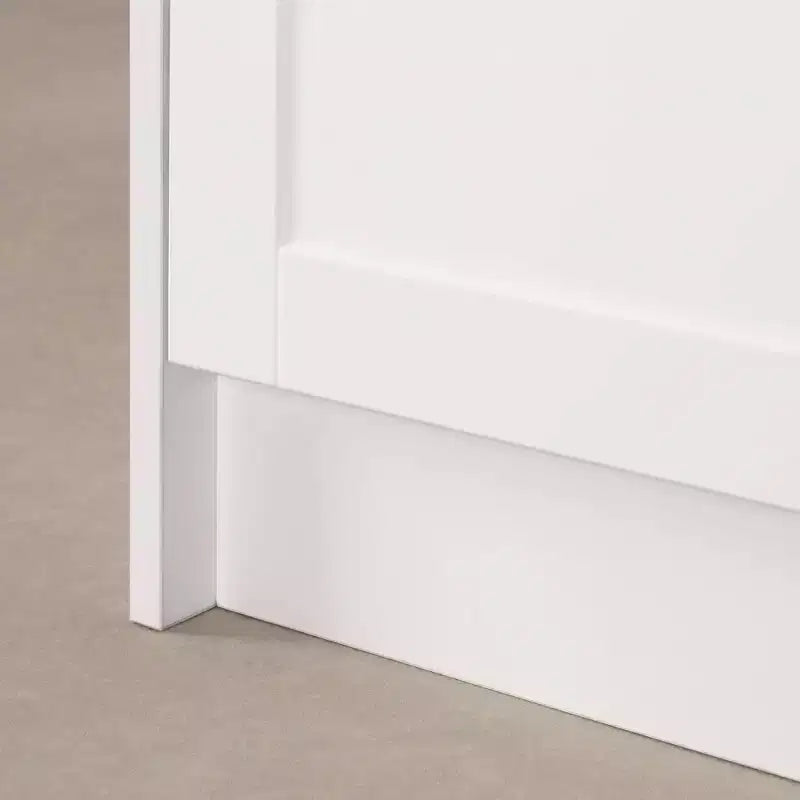 Îlot de cuisine compact avec 3 tiroirs et placard de rangement - Blanc/Noix de muscade