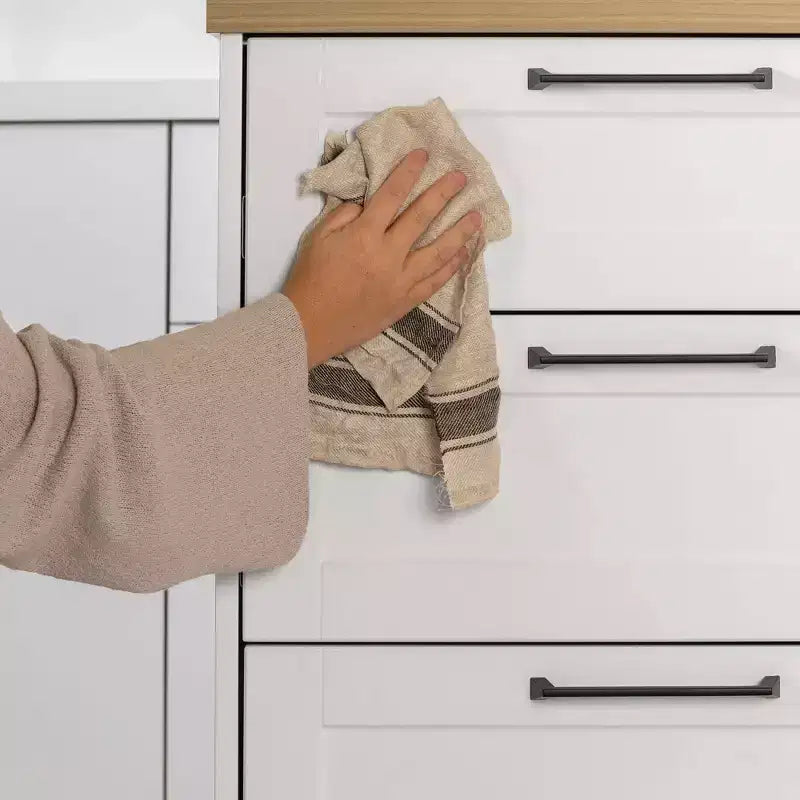 Îlot de cuisine compact avec 3 tiroirs et placard de rangement - Blanc/Noix de muscade