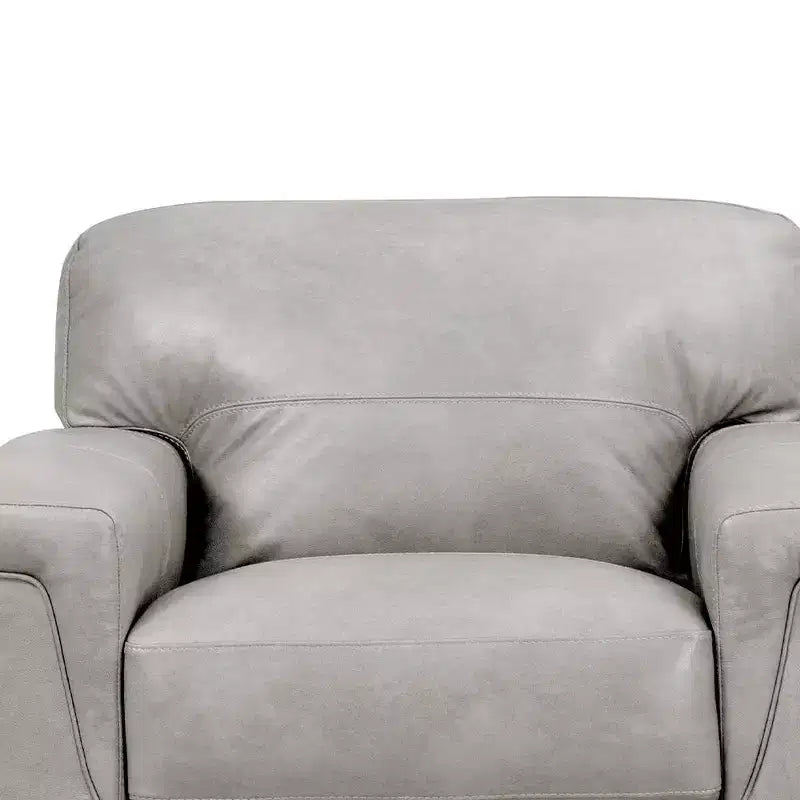 Fauteuil d'appoint capitonné Mid-Century 43" - Cuir beige