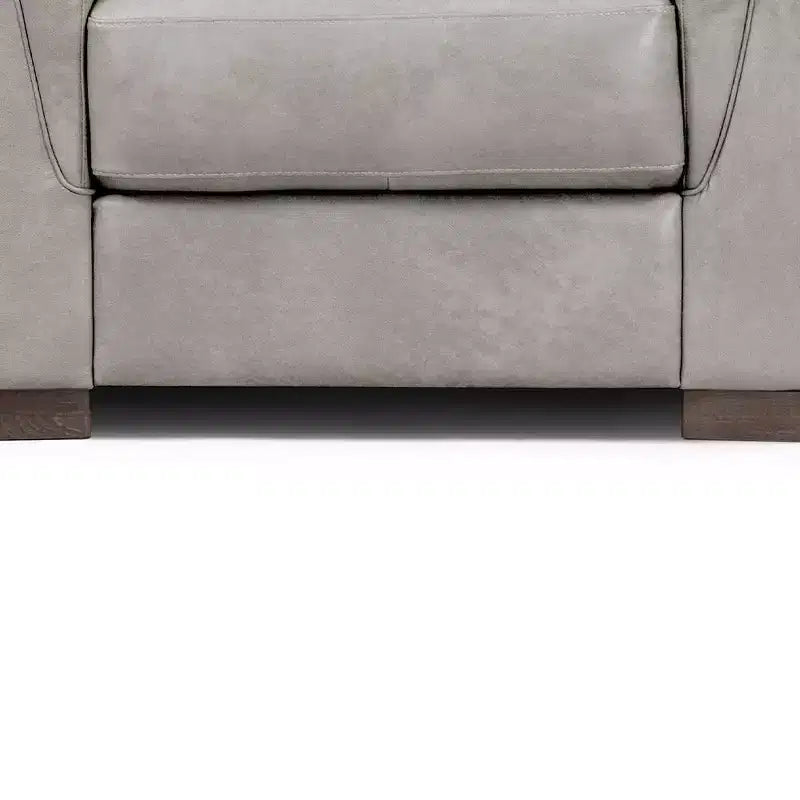 Fauteuil d'appoint capitonné Mid-Century 43" - Cuir beige