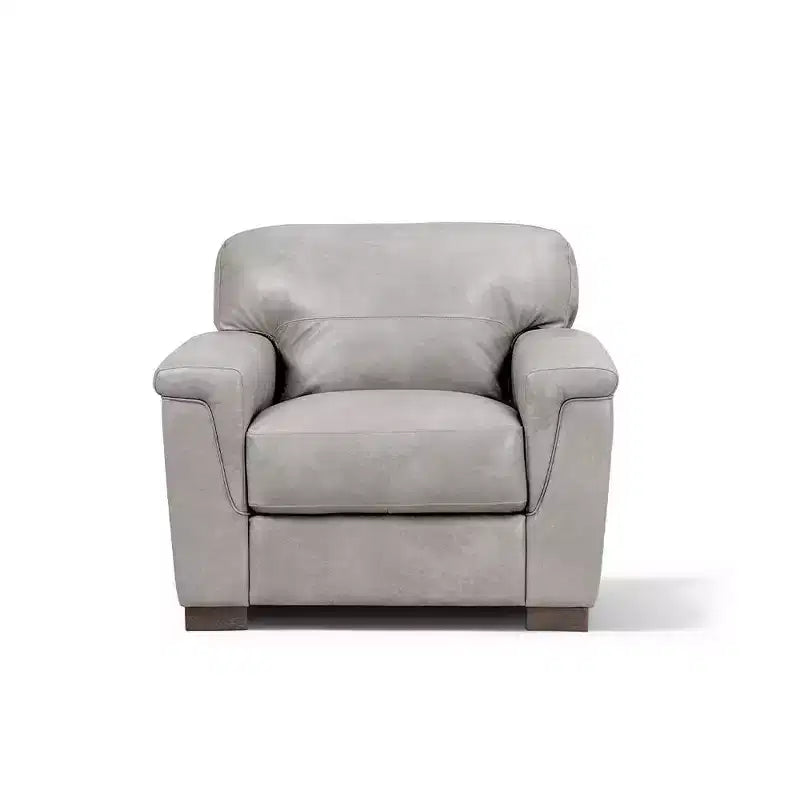 Fauteuil d'appoint capitonné Mid-Century 43" - Cuir beige