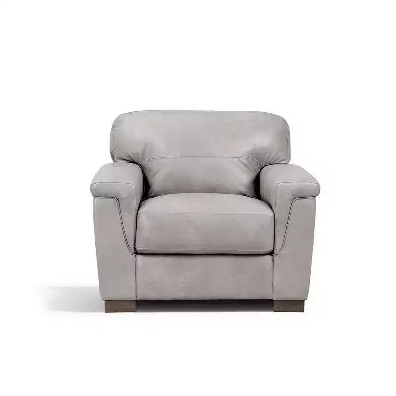 Fauteuil d'appoint capitonné Mid-Century 43" - Cuir beige