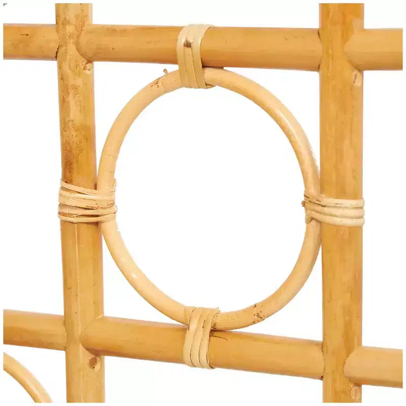 Paravent pliable à 3 panneaux tressé en rotin fait main - Marron