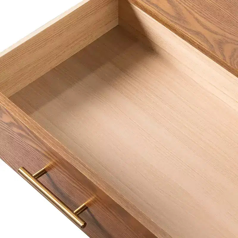 Table de chevet à 2 tiroirs du milieu du siècle - Noyer