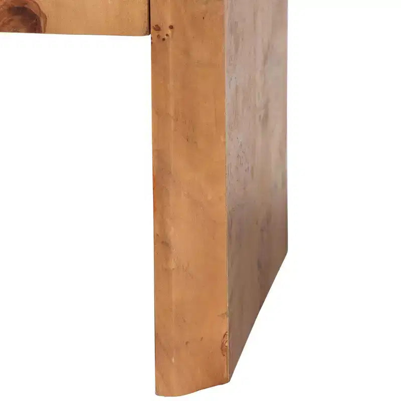 Table de chevet en loupe avec 2 tiroirs