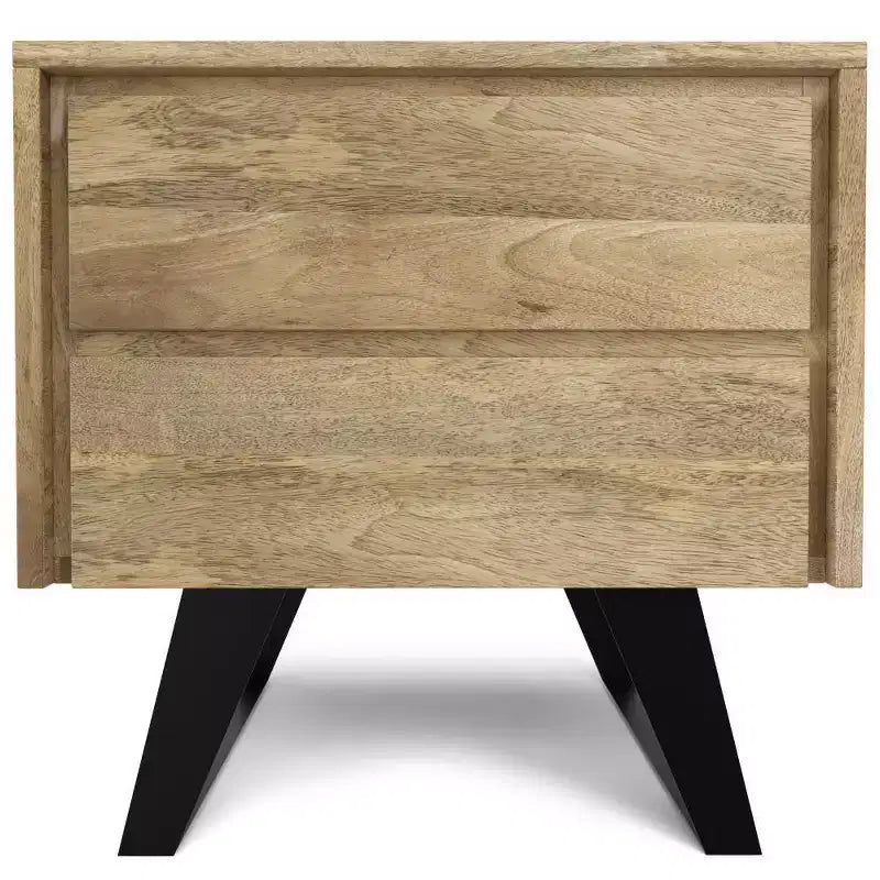 Table d'appoint en bois de manguier avec tiroir de rangement - Naturel | Design industriel