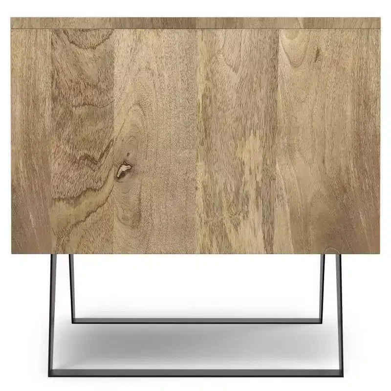 Table d'appoint en bois de manguier avec tiroir de rangement - Naturel | Design industriel