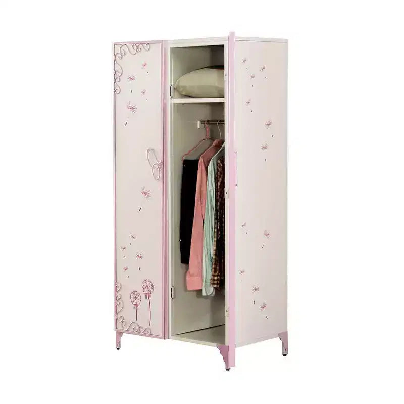Armoire de rangement décorative 32 po – blanc et mauve pâle