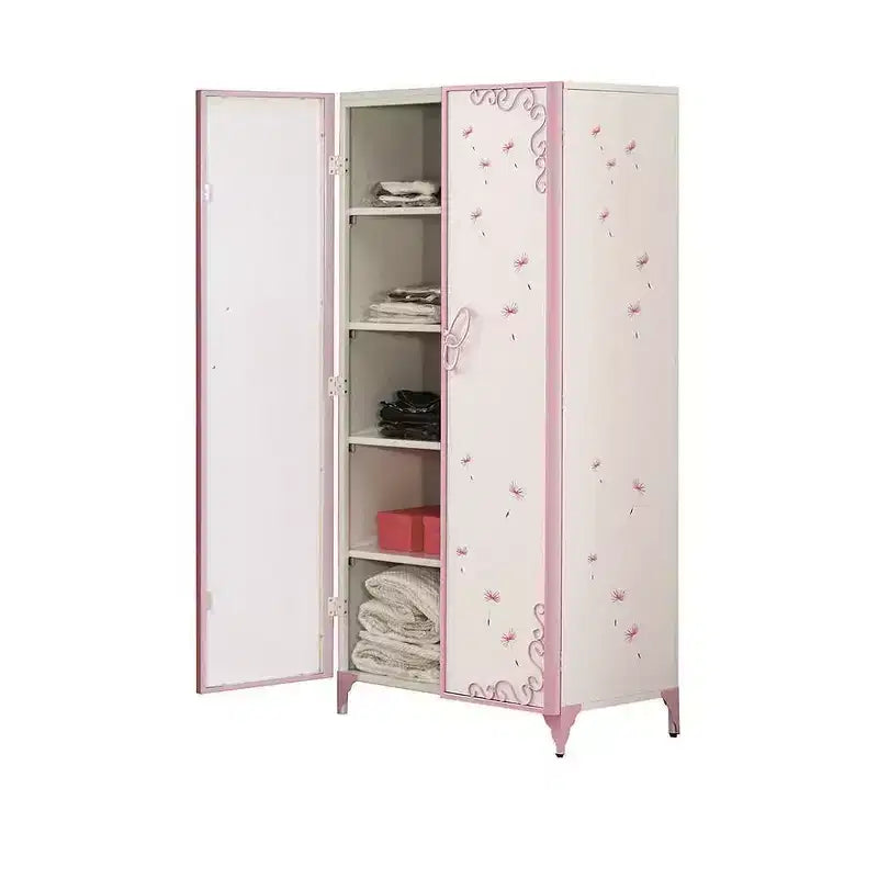 Armoire de rangement décorative 32 po – blanc et mauve pâle