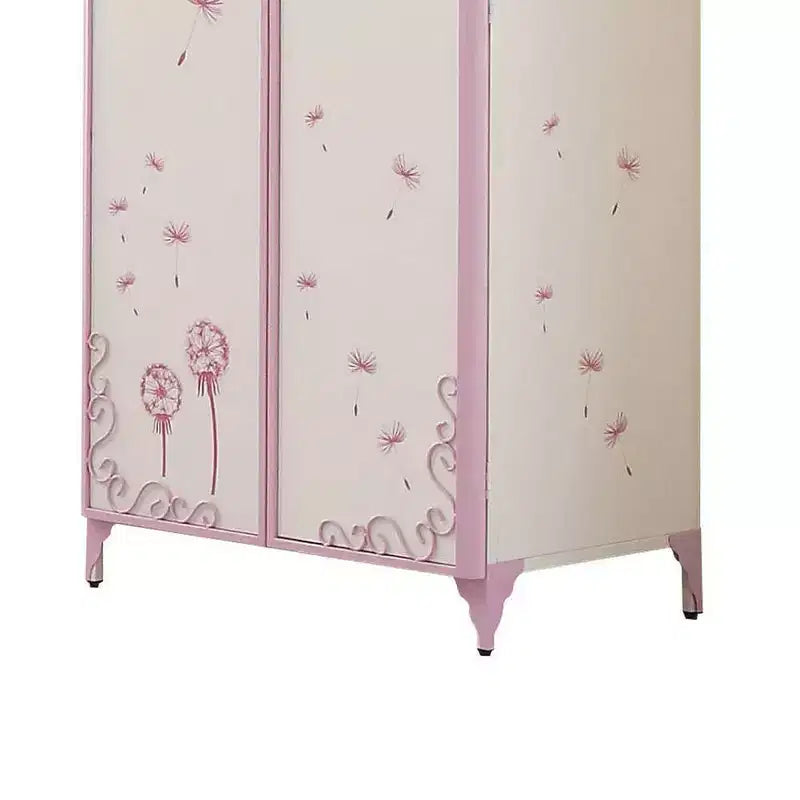 Armoire de rangement décorative 32 po – blanc et mauve pâle