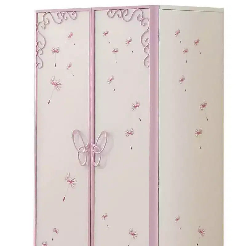 Armoire de rangement décorative 32 po – blanc et mauve pâle