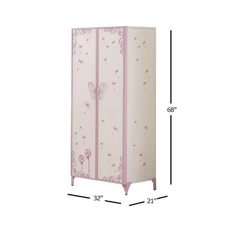 Armoire de rangement décorative 32 po – blanc et mauve pâle