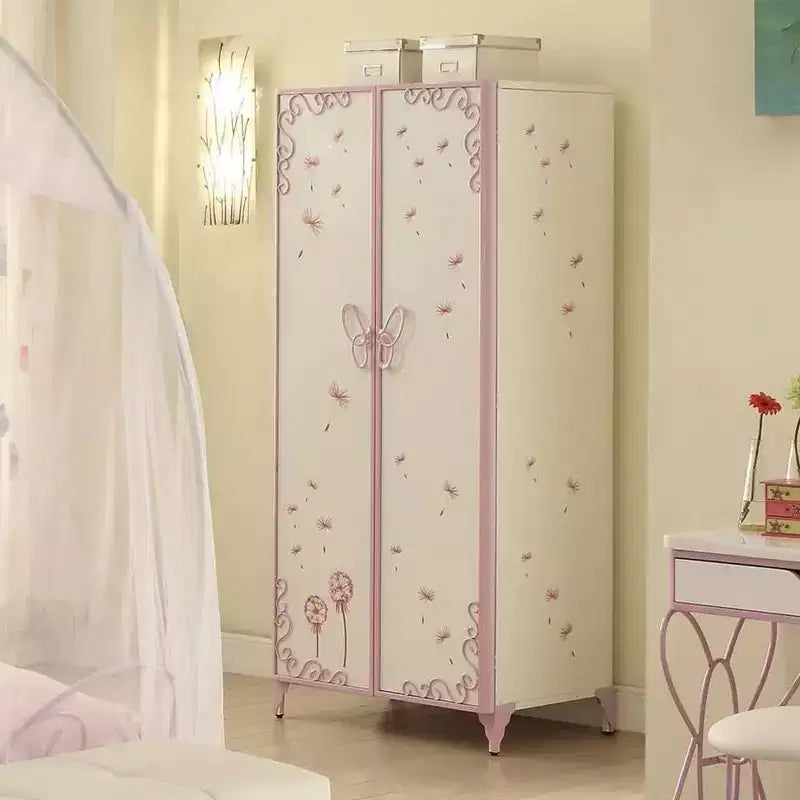 Armoire de rangement décorative 32 po – blanc et mauve pâle