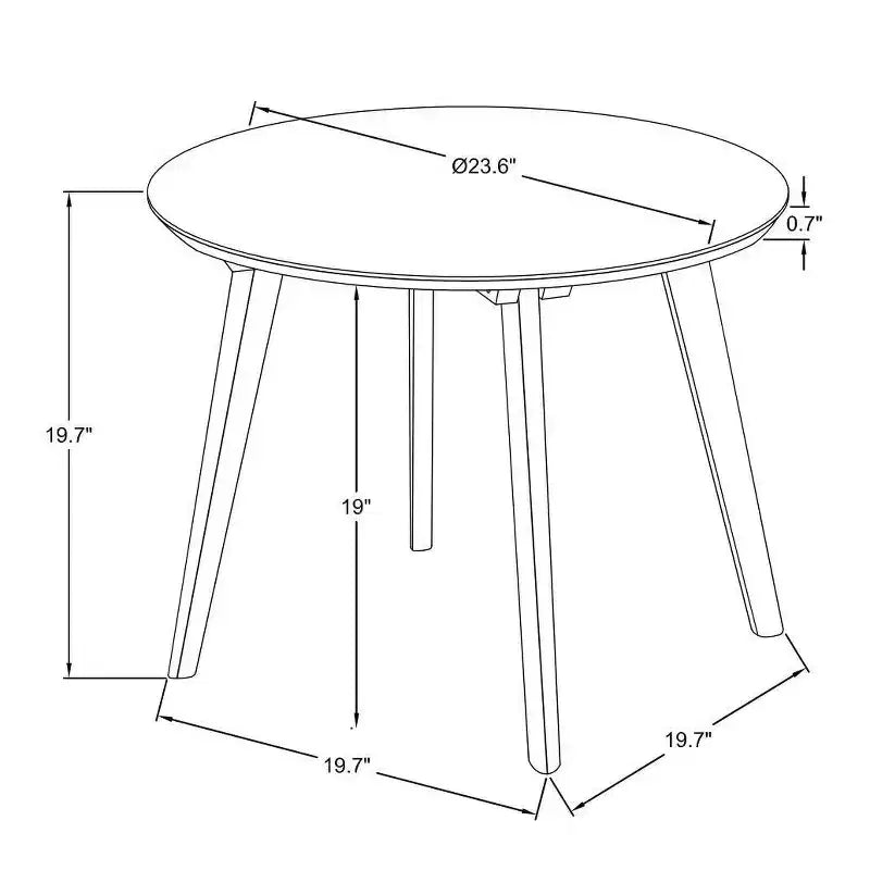 Table d'appoint ronde de 23 pouces de style moderne du milieu du siècle - Noyer