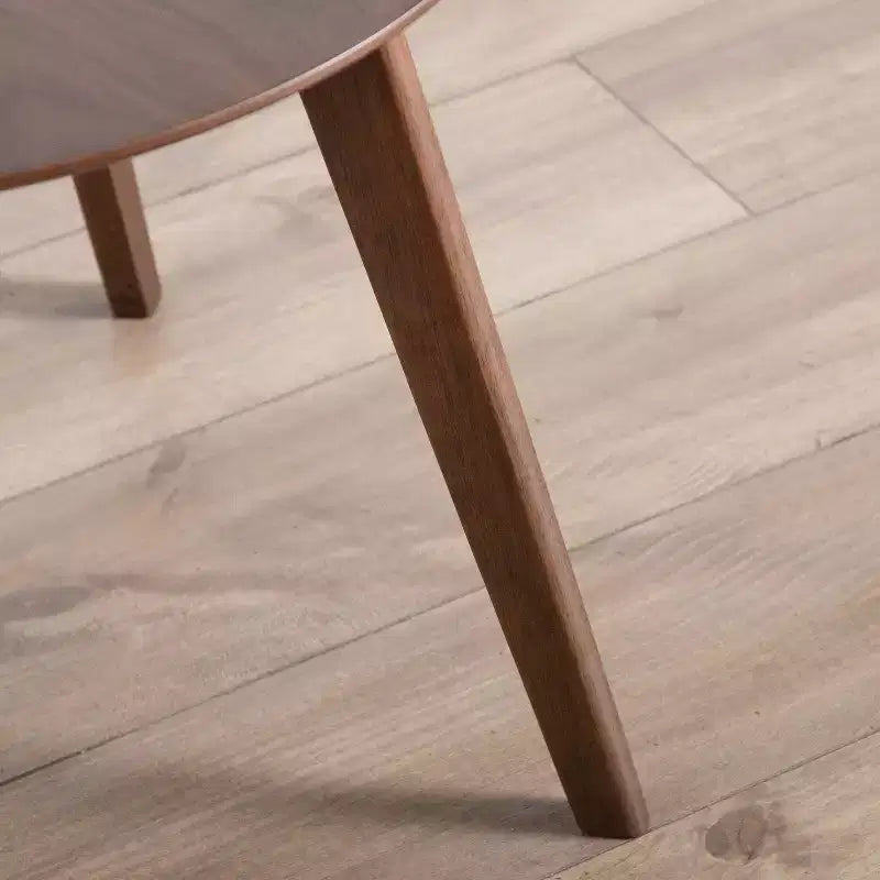 Table d'appoint ronde de 23 pouces de style moderne du milieu du siècle - Noyer