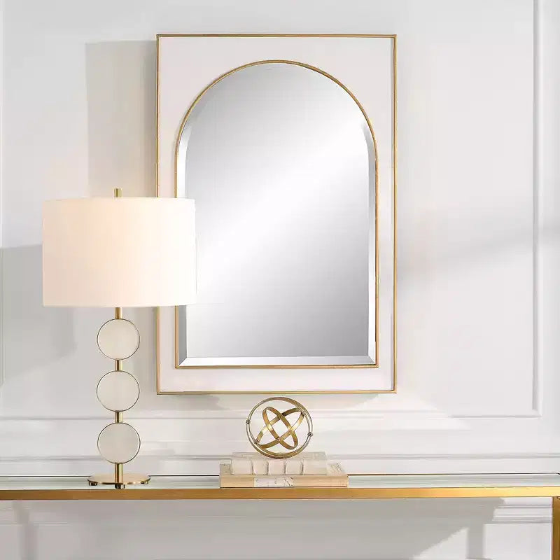 Miroir mural rectangulaire en feuille d'or antique - 25" x 37,5"