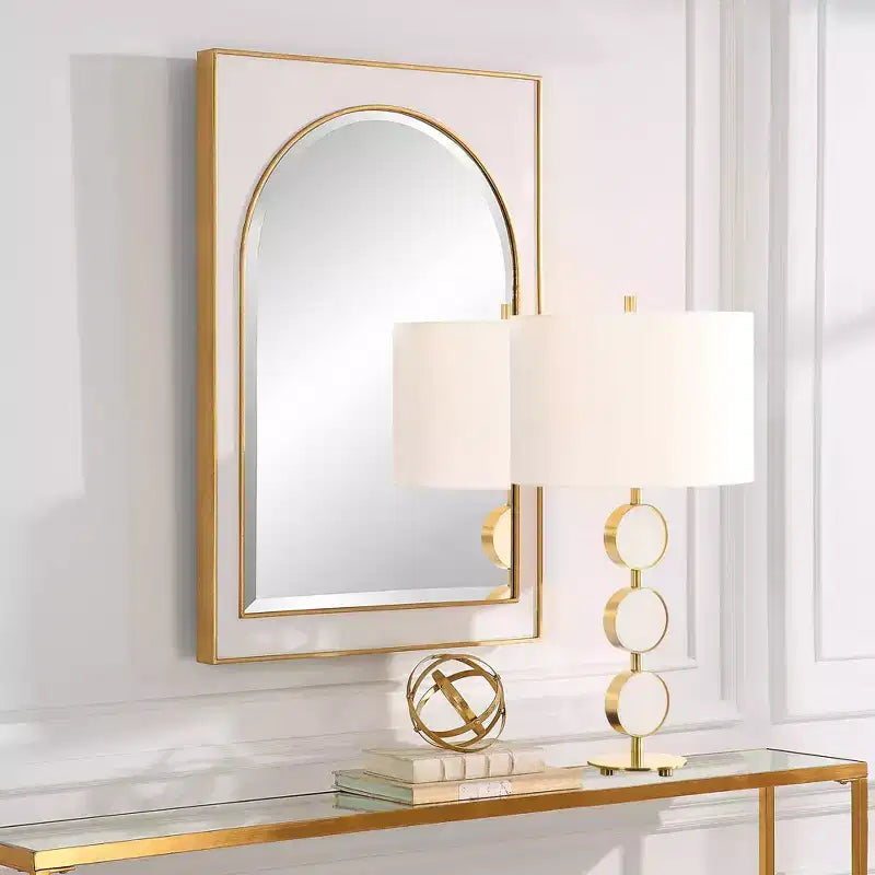 Miroir mural rectangulaire en feuille d'or antique - 25" x 37,5"