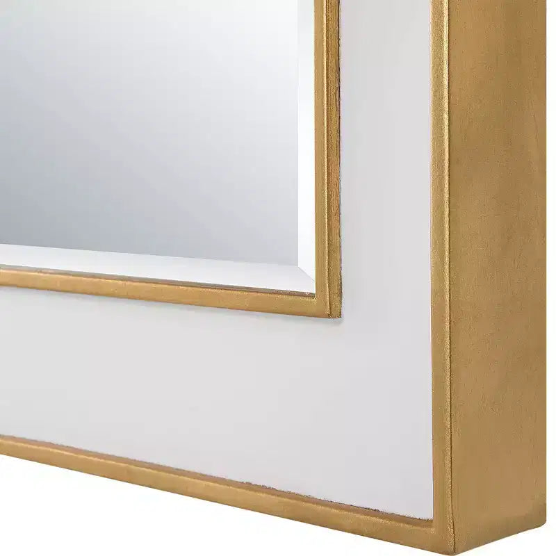 Miroir mural rectangulaire en feuille d'or antique - 25" x 37,5"