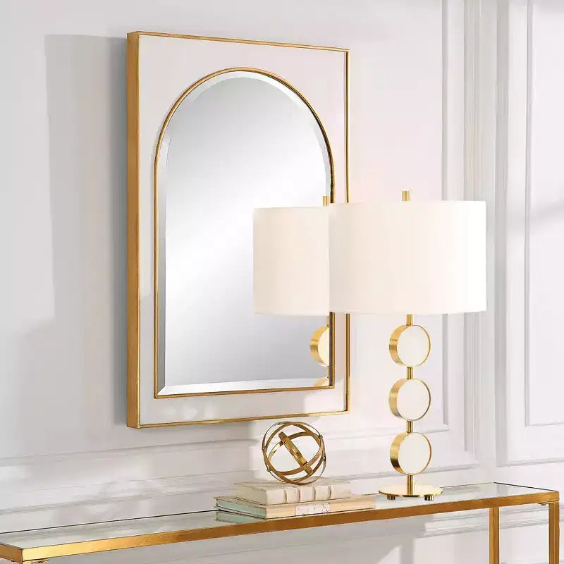 Miroir mural rectangulaire en feuille d'or antique - 25" x 37,5"