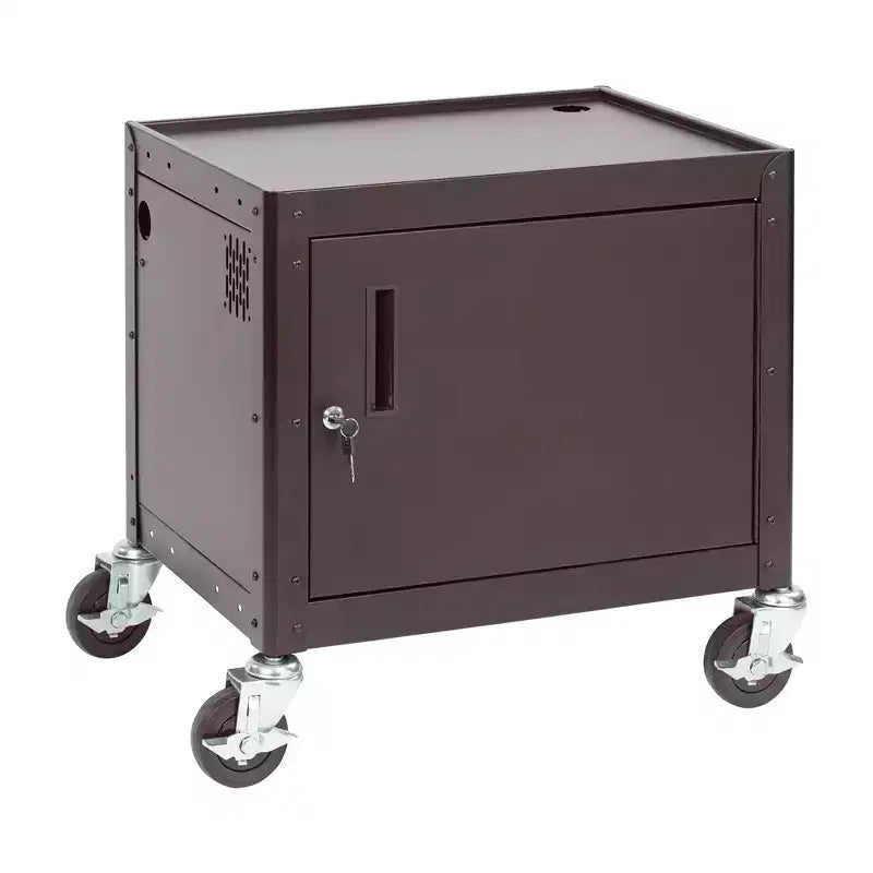 Chariot multimédia mobile AV avec caisson de rangement - Noir